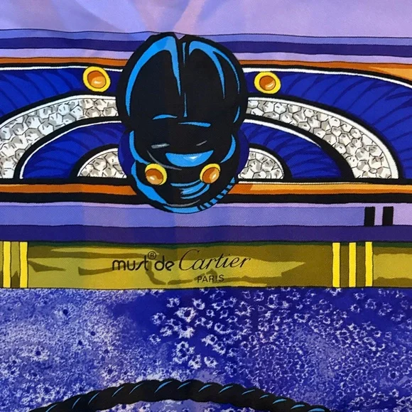 Elegant Purple and Gold Designer Scarf - Picture 7 of 10